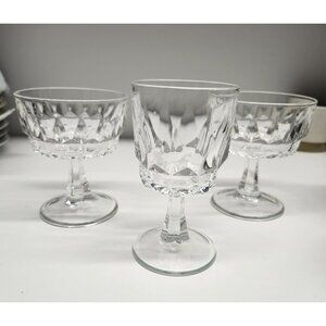 Arcoroc Arctic Goblets Mixed Set of 3 Glasses Wine Goblet Footed Cups France